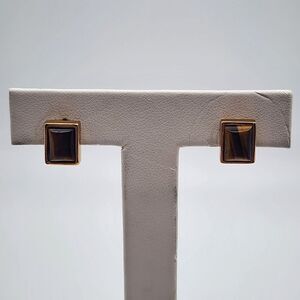 Roman Tiger's Eye Stone Stud Earrings